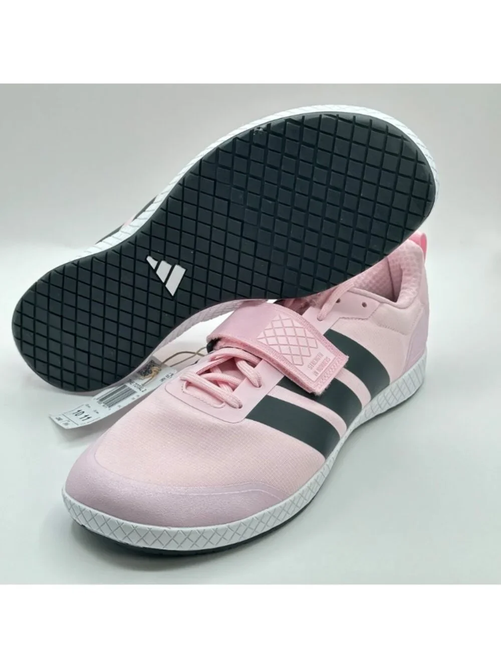 Men's Adidas The Total 2 Weightlifting Shoes Clear Pink Core Black Sz10 JP9869